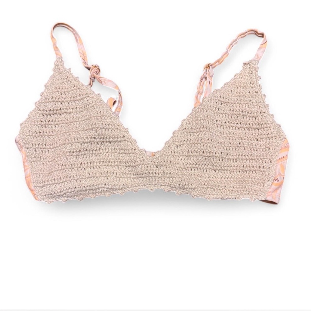 cream crochet bralette bikini